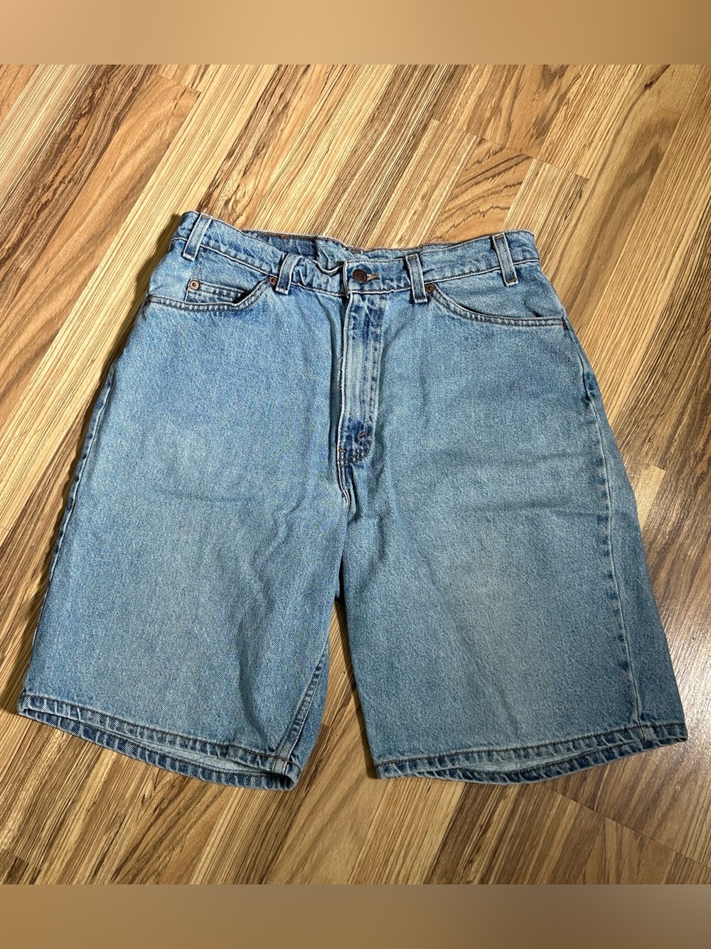 Vintage 90s Levis 560 Jorts W34 Made USA Baggy Loose Fit Denim Shorts Orange Tab